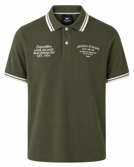 ARMATA DI MARE POLO RICAMO ORACLE TEAM VERDE MILITARE
