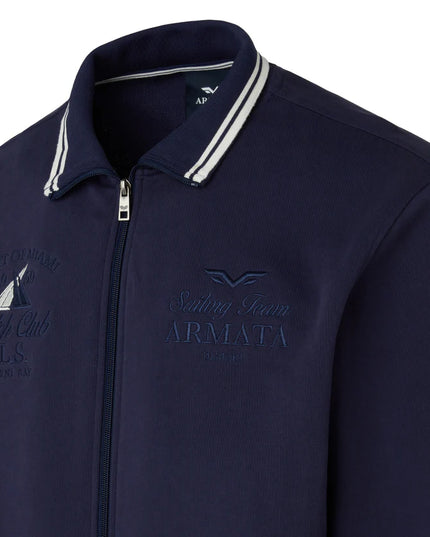 ARMATA DI MARE FULL ZIP RICAMO GITANA 17 BLU SCURO
