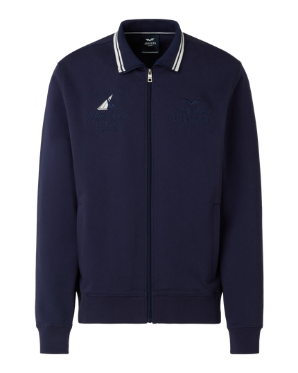 ARMATA DI MARE FULL ZIP RICAMO GITANA 17 BLU SCURO