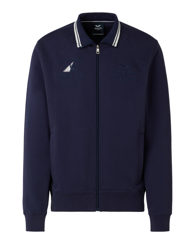 ARMATA DI MARE FULL ZIP RICAMO GITANA 17 BLU SCURO