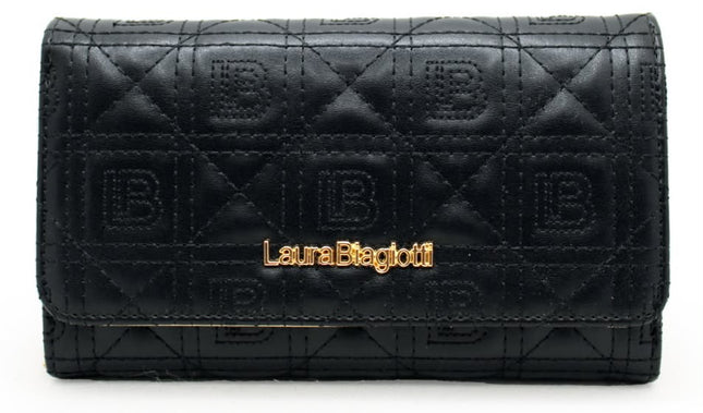 Laura Biagiotti Portafoglio Nero logo all-over