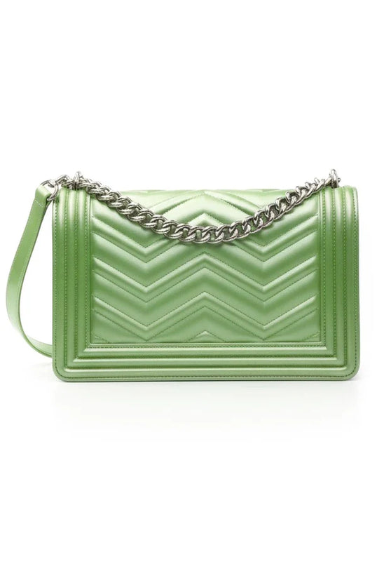 BORSA MARC ELLIS FLAT S 25 GREEN TEA-SILVER