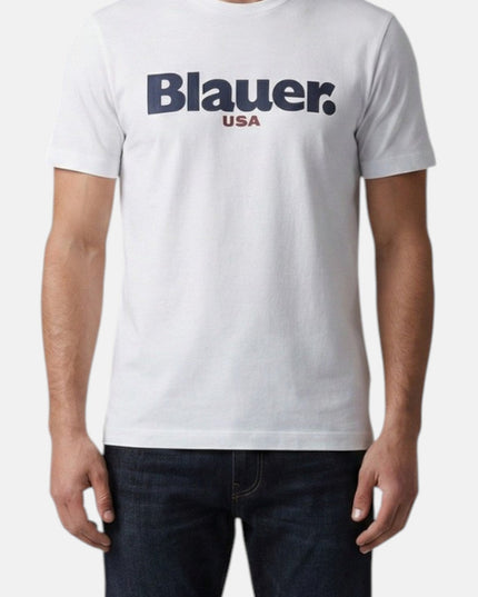 Blauer T-Shirt Manica Corta Uomo Ernst  bianca