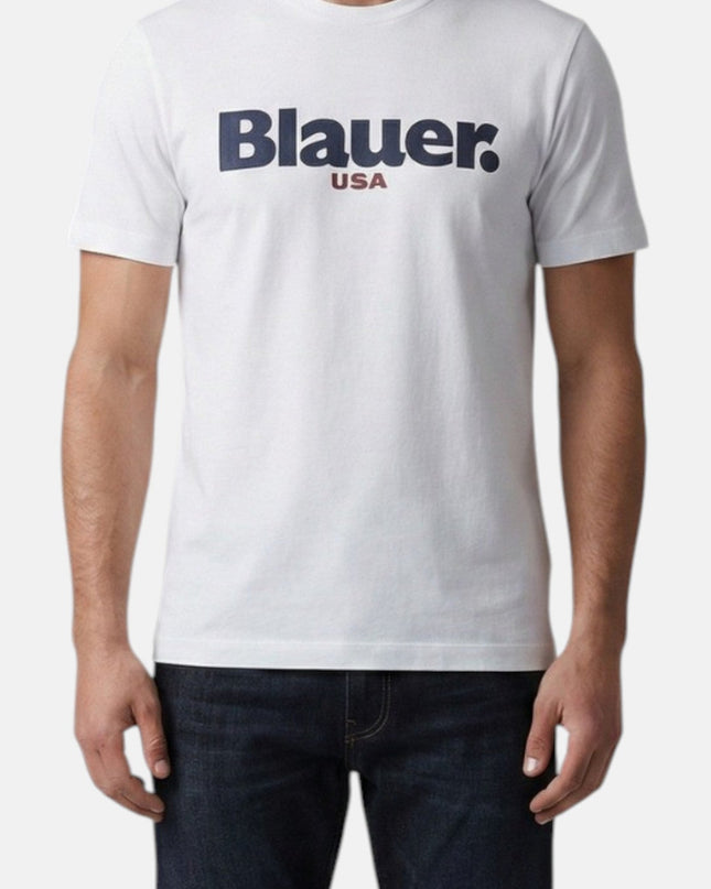Blauer T-Shirt Manica Corta Uomo Ernst  bianca