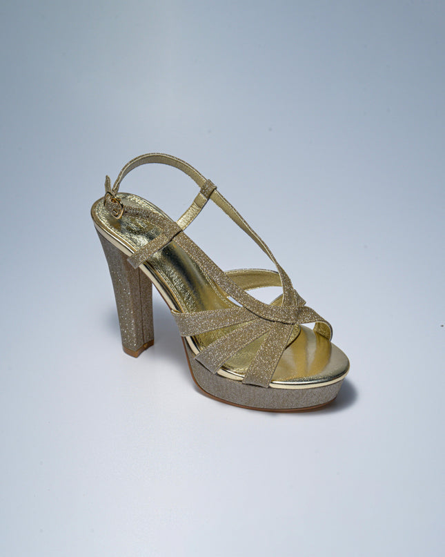 GOLD&GOLD P617 SANDALO CON TACCO ORO