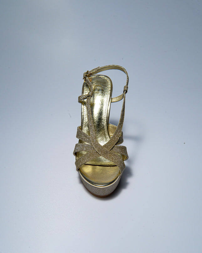 GOLD&GOLD P617 SANDALO CON TACCO ORO
