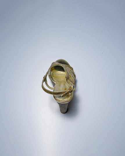 GOLD&GOLD P617 SANDALO CON TACCO ORO