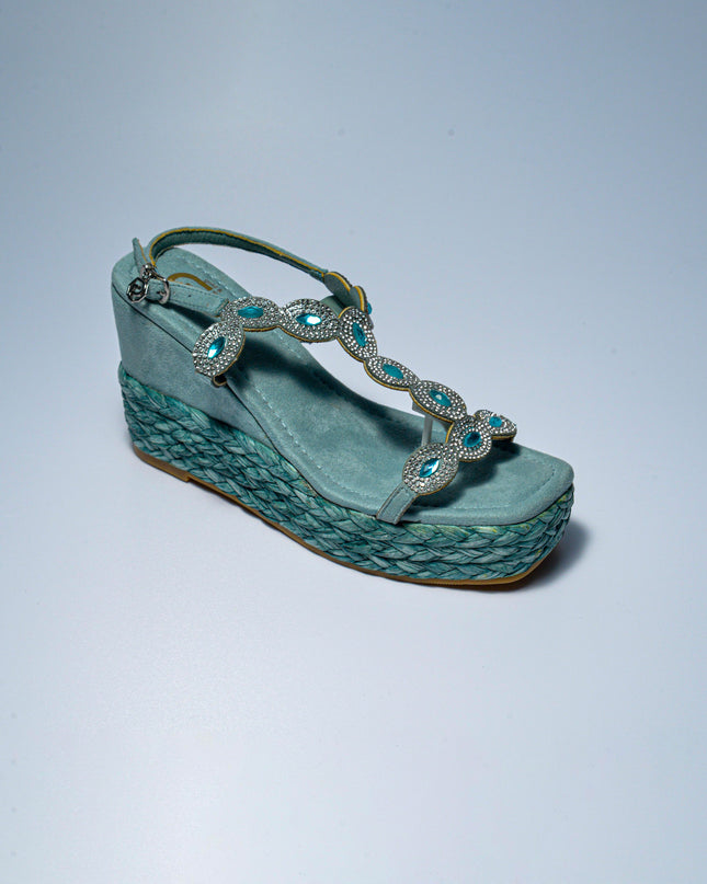 GOLD&GOLD GD90 SANDALO CON ZEPPA VERDE