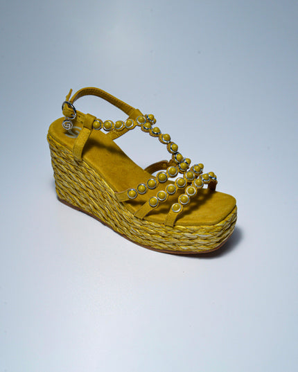 GOLD&GOLD GD90 SANDALO CON ZEPPA GIALLO