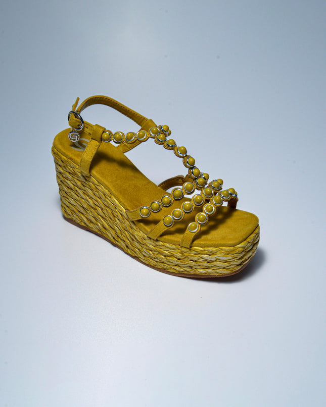 GOLD&GOLD GD90 SANDALO CON ZEPPA GIALLO