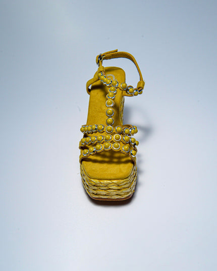 GOLD&GOLD GD90 SANDALO CON ZEPPA GIALLO
