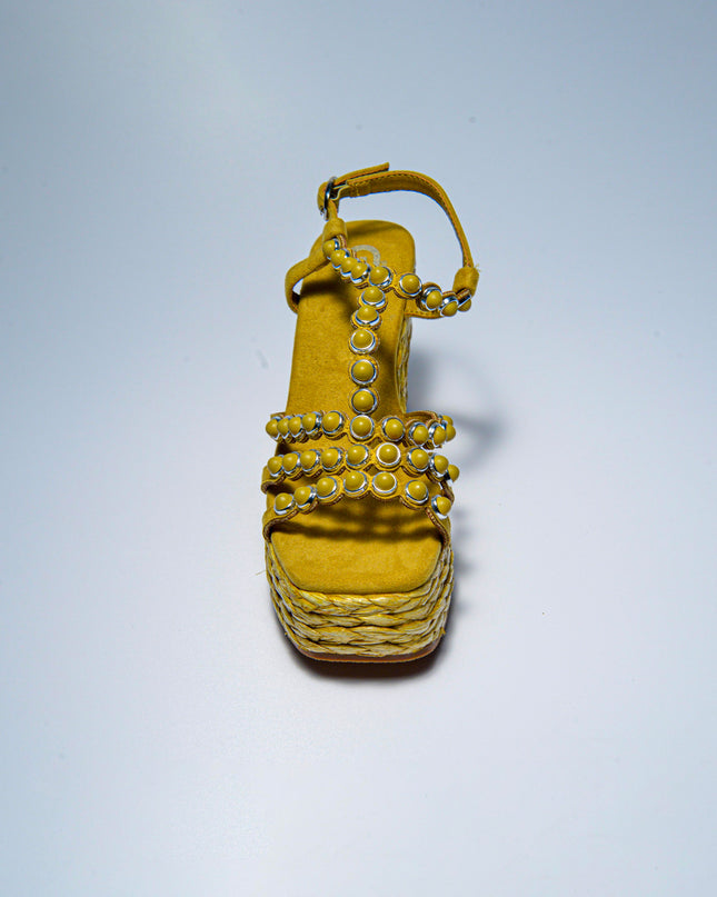 GOLD&GOLD GD90 SANDALO CON ZEPPA GIALLO