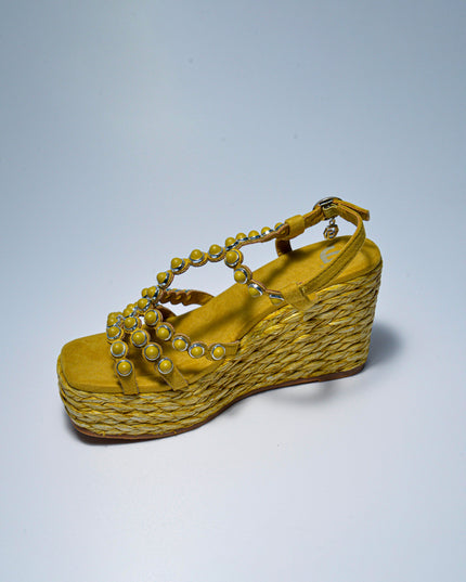 GOLD&GOLD GD90 SANDALO CON ZEPPA GIALLO