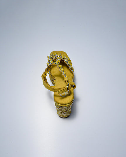 GOLD&GOLD GD90 SANDALO CON ZEPPA GIALLO