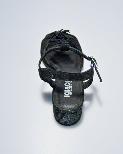 IGI&CO C.C 0700 SANDALO CON TACCO BASSO SCAMOSCIATO NERO