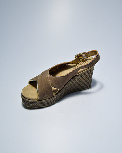 IGI&CO 0911 C.C SANDALO SCAMOSCIATO CON ZEPPA FANGO