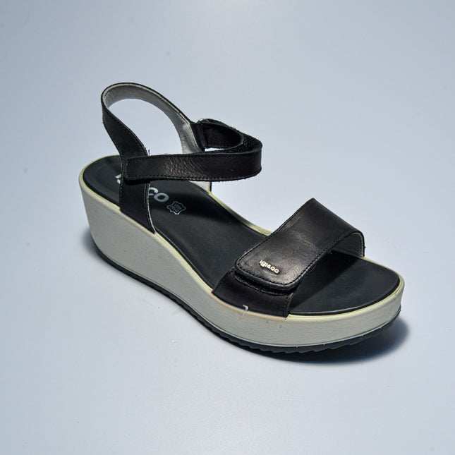 IGI&CO C.C 6300 SANDALO CON ZEPPA NERO-BIANCO