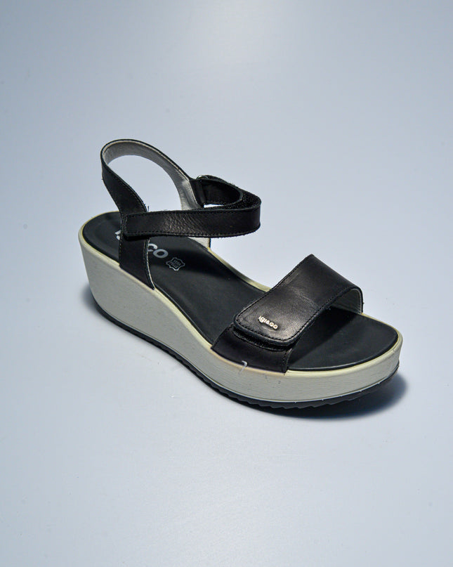 IGI&CO C.C 6300 SANDALO CON ZEPPA NERO-BIANCO