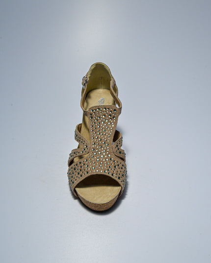 IGI&CO C.C 8881 SANDALO CON BRILLANTINI SCAMOSCIATO CON ZEPPA BEIGE
