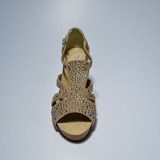 IGI&CO C.C 8881 SANDALO CON BRILLANTINI SCAMOSCIATO CON ZEPPA BEIGE