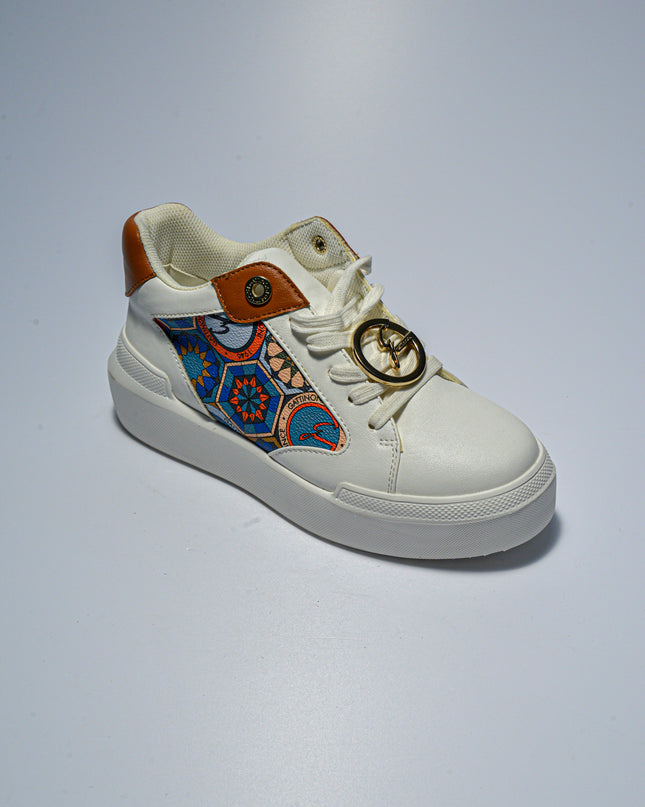 GATTINONI C.C.QP10 SNEAKERS BIANCA -MARRONE