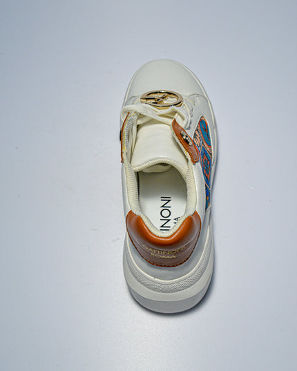 GATTINONI C.C.QP10 SNEAKERS BIANCA -MARRONE