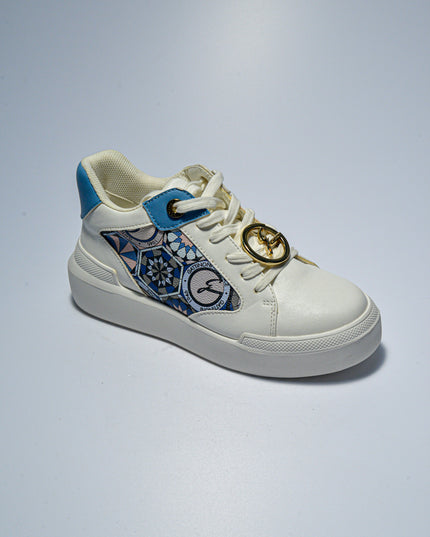 GATTINONI C.C.BN89 SNEAKERS BIANCA-CELESTE