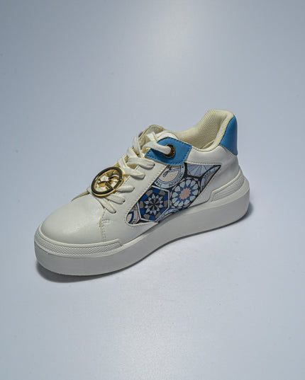 GATTINONI C.C.BN89 SNEAKERS BIANCA-CELESTE