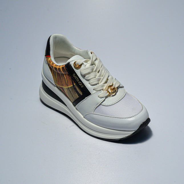GATTINONI C.C.BN55 SNEAKERS BIANCA-NERA