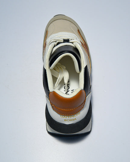 GATTINONI C.C.BS35 SNEAKERS BEIGE-NERA