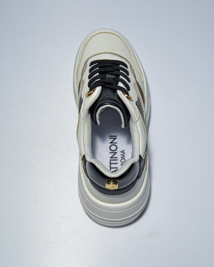 GATTINONI C.C.NS38 SNEAKERS BIANCA-ORO