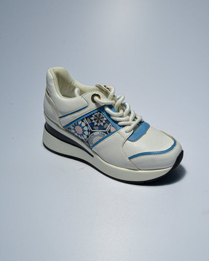 GATTINONI C.C. BN51 SNEAKERS BIANCA-CELESTE