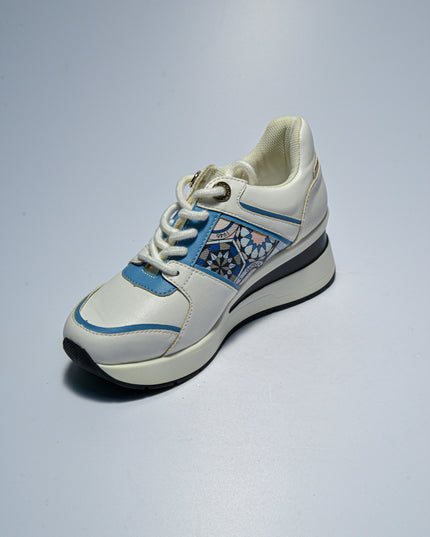 GATTINONI C.C. BN51 SNEAKERS BIANCA-CELESTE