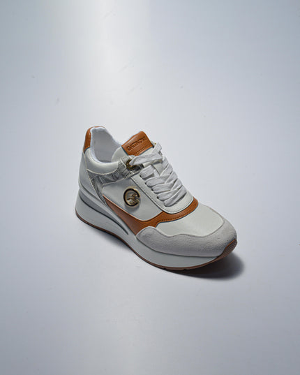 GATTINONI BS43 SNEAKERS CON ZEPPA BIANCA-MARRONE
