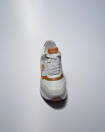 GATTINONI BS43 SNEAKERS CON ZEPPA BIANCA-MARRONE
