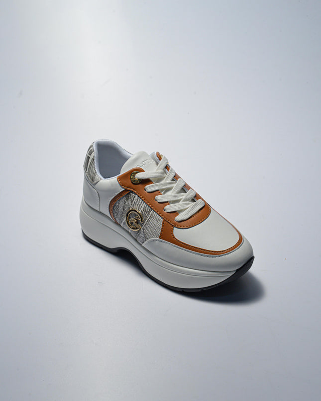GATTINONI BN73 SNEAKERS CON ZEPPA BIANCA-MARRONE