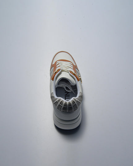 GATTINONI BN73 SNEAKERS CON ZEPPA BIANCA-MARRONE