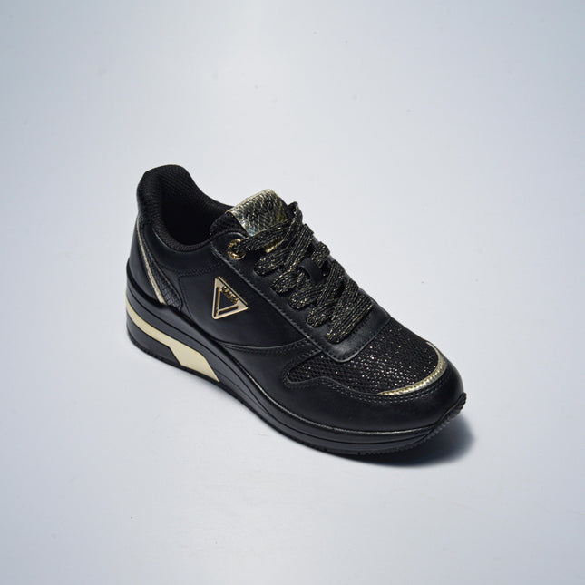 GAUDI C.C 4091 SNEAKERS  NERO LOGO ORO
