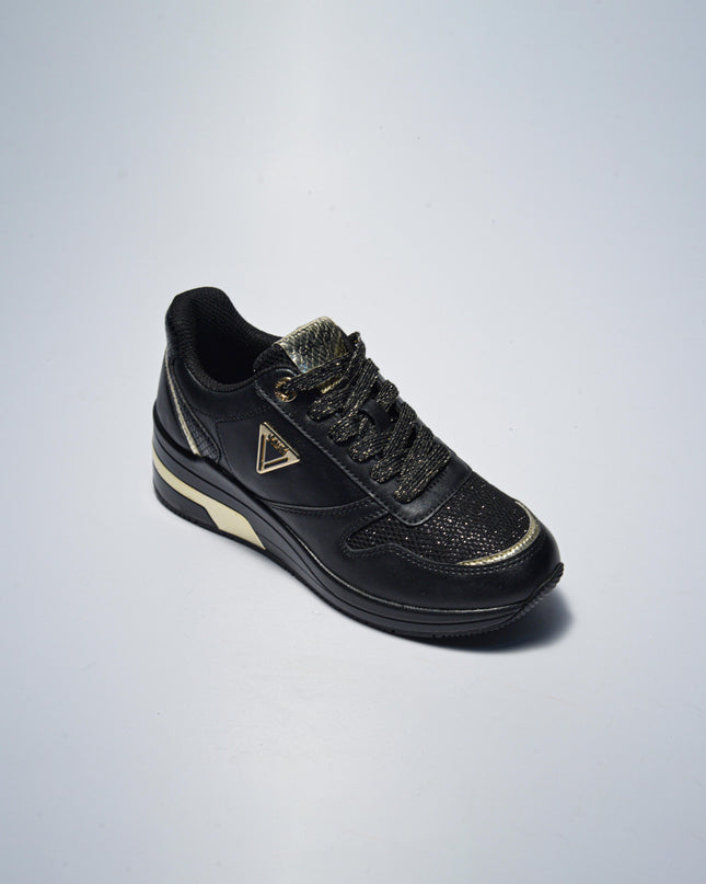 GAUDI C.C 4091 SNEAKERS  NERO LOGO ORO