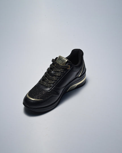 GAUDI C.C 4091 SNEAKERS  NERO LOGO ORO