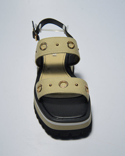 GAUDI 3783 SANDALO CON ZEPPA BEIGE-NERO