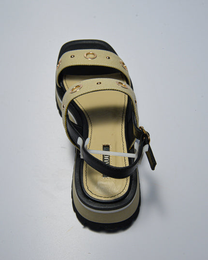 GAUDI 3783 SANDALO CON ZEPPA BEIGE-NERO