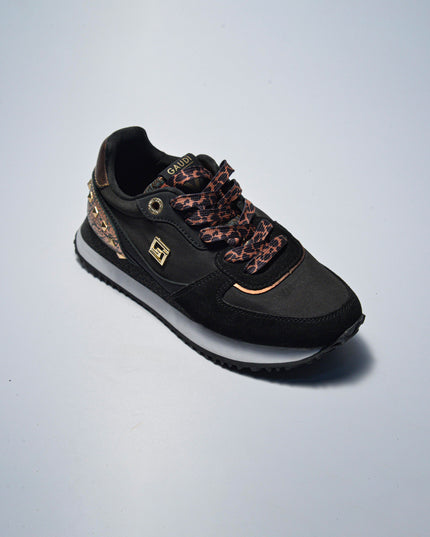 GAUDI C.C 4730 SNEAKERS NERA CON LACCI LEOPARDATI