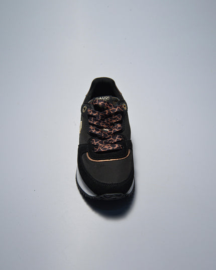 GAUDI C.C 4730 SNEAKERS NERA CON LACCI LEOPARDATI