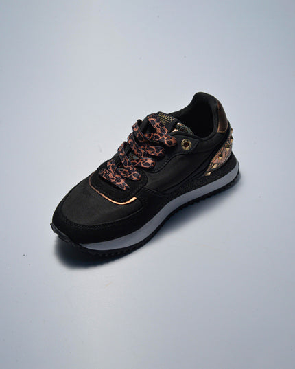 GAUDI C.C 4730 SNEAKERS NERA CON LACCI LEOPARDATI