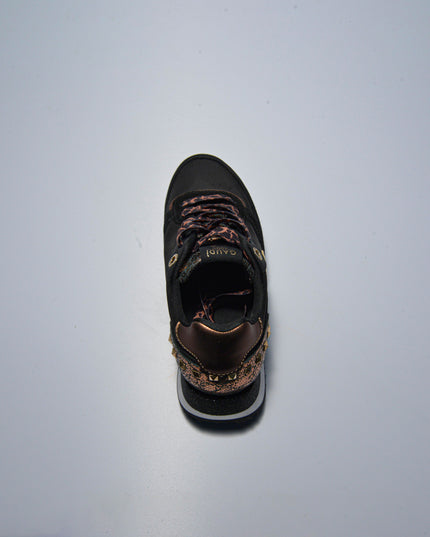 GAUDI C.C 4730 SNEAKERS NERA CON LACCI LEOPARDATI