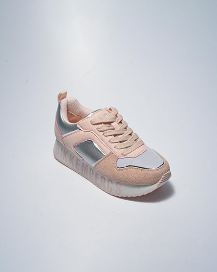 BIKKEMBERGS 0191 SNEAKERS ROSA-ARGENTO