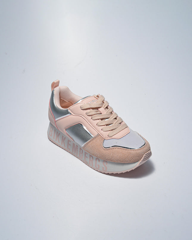 BIKKEMBERGS 0191 SNEAKERS ROSA-ARGENTO