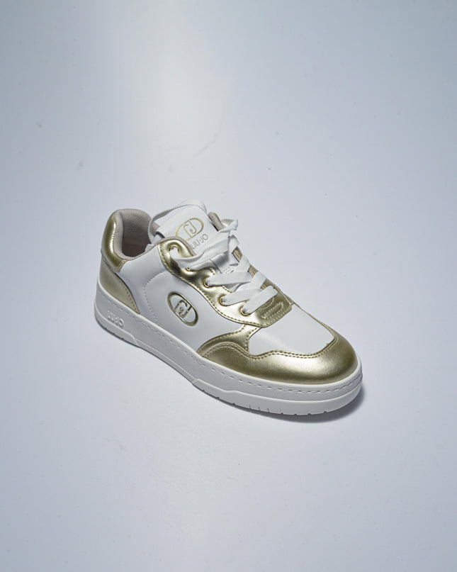 LIU JO X656 SNEAKERS BIANCA-ORO