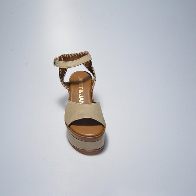 JANET&JANET J-154 SANDALO CON TACCO ALTO BEIGE